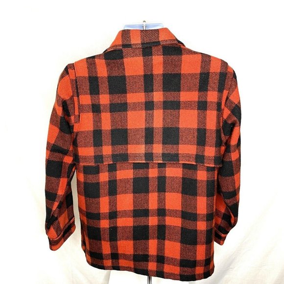 Vintage Buffalo Plaid Red Black Wool Jacket - Picture 4 of 9